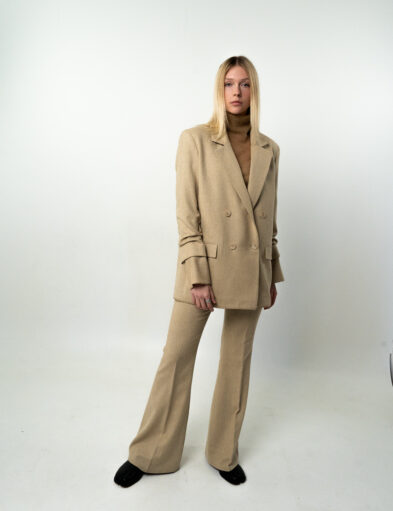 Stocholm Beige Flared Trousers