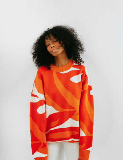 Orange Leaves Sweater by SAGE