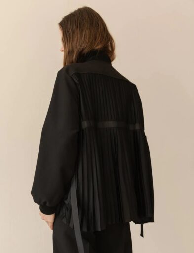 Bomber with Pleated Back