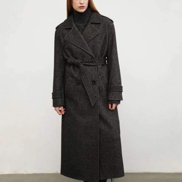 Wool Long Graphite Coat