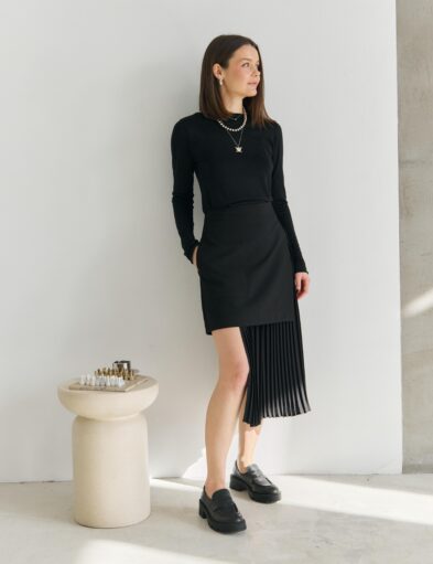 Black Skirt Simona  with Pleats