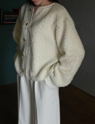 Sheep Cardigan With Golden Buttons