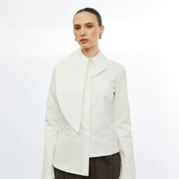 Shirt With Asymmetrical Collar