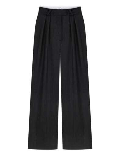 Wide Leg Tailored Wool Trousers