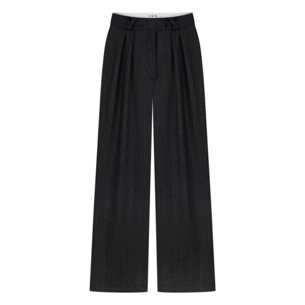 Wide Leg Tailored Wool Trousers