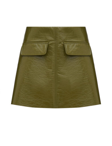 Olive  Patent Leather Skirt