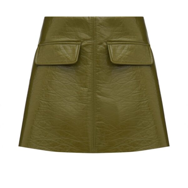 Olive  Patent Leather Skirt