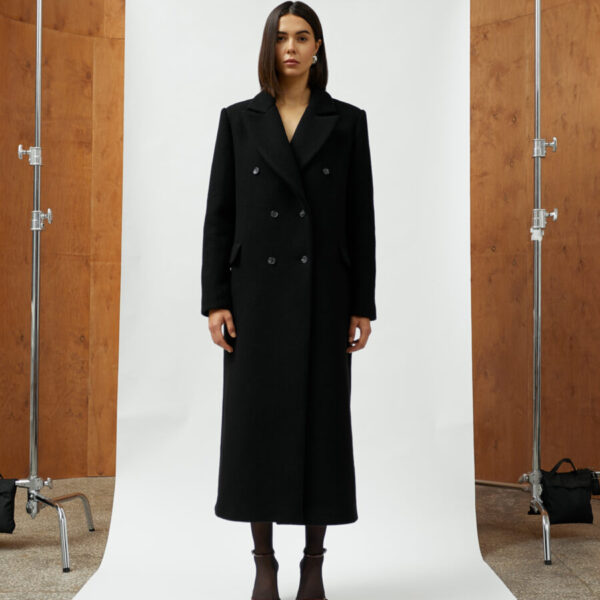 Tailored Double-Breasted Wool Coat