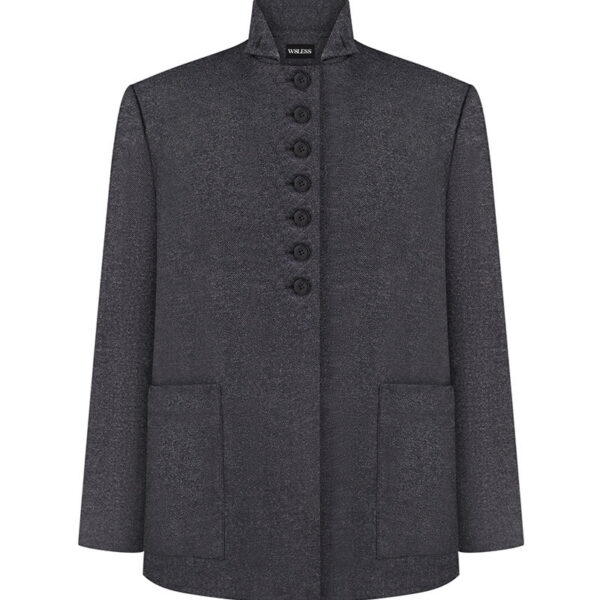 Standing Collar Dark Gray Jacket