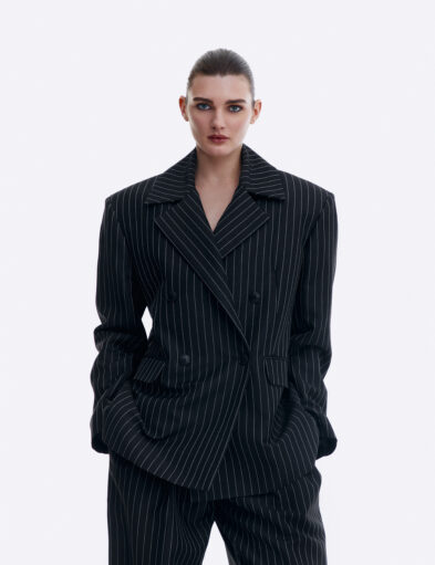 Black Striped Blazer