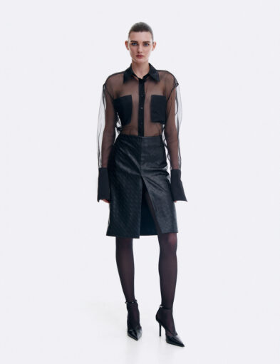 Black Eco-Leather Skirt