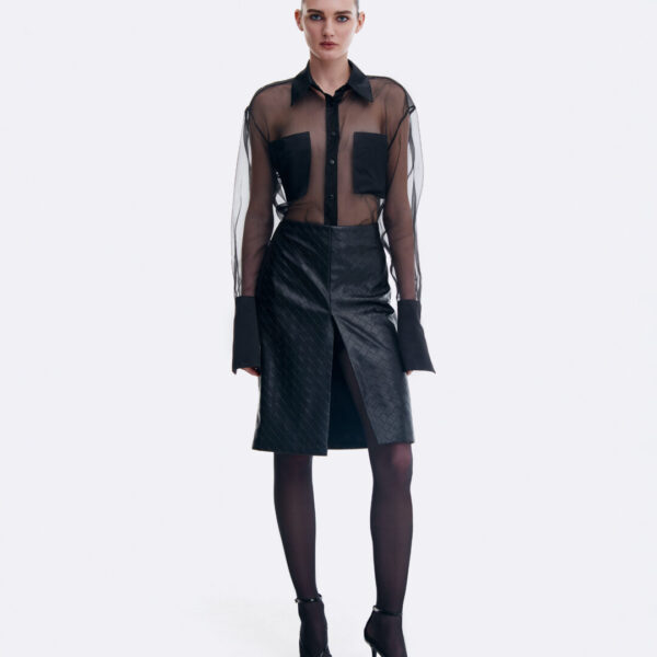 Black Eco-Leather Skirt