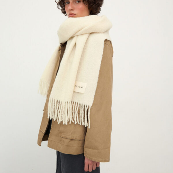 Winter White Wool Scarf