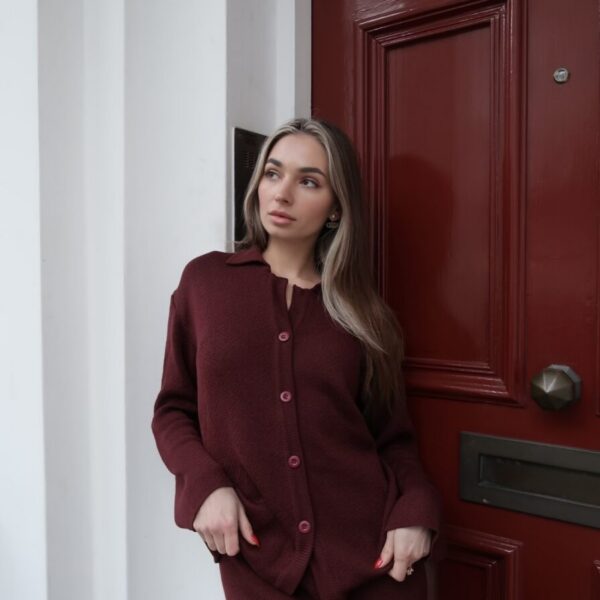 Olly Burgundy Cardigan