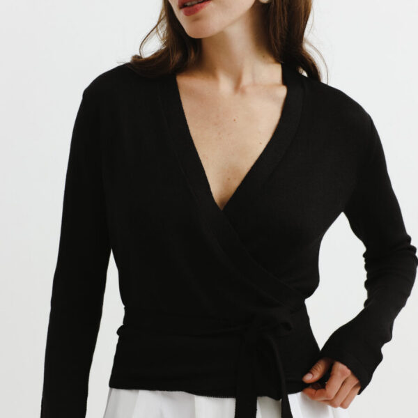 Black Wrap Cardigan