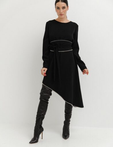 Black Dress Eva with Beads with Bealt