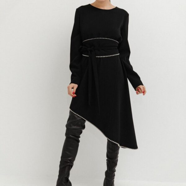 Black Dress Eva with Beads with Bealt