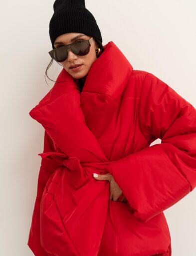 Red Kimono Winter Jacket