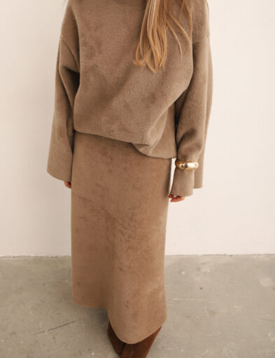 Beige Skirt/Sweater Suit