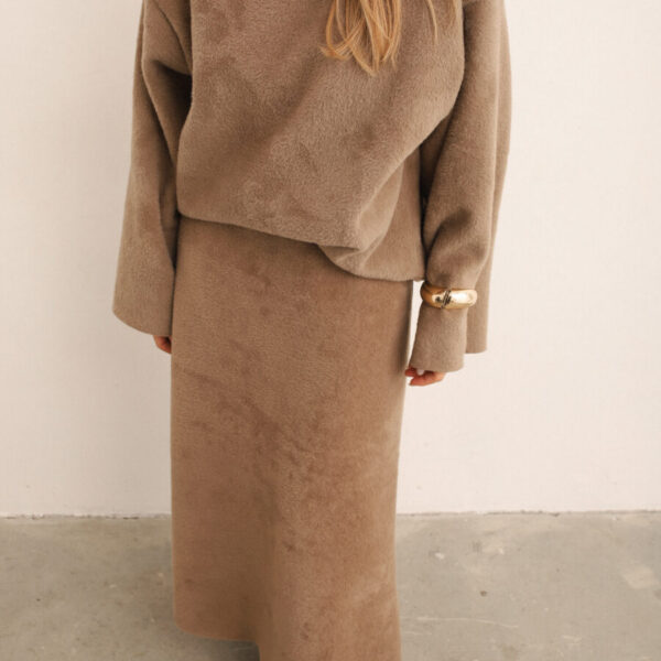 Beige Skirt/Sweater Suit