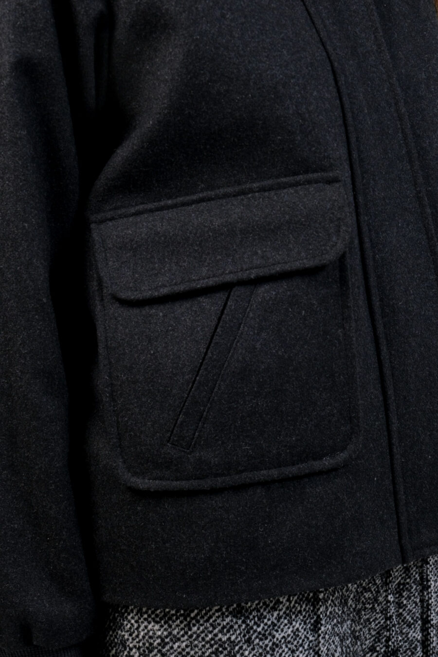 Dark Grey Wool Bomber - Image 9
