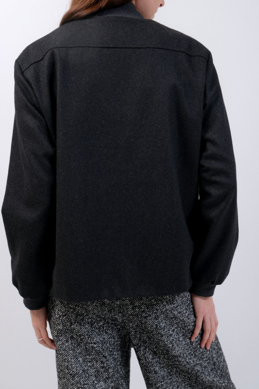 Dark Grey Wool Bomber - Image 10
