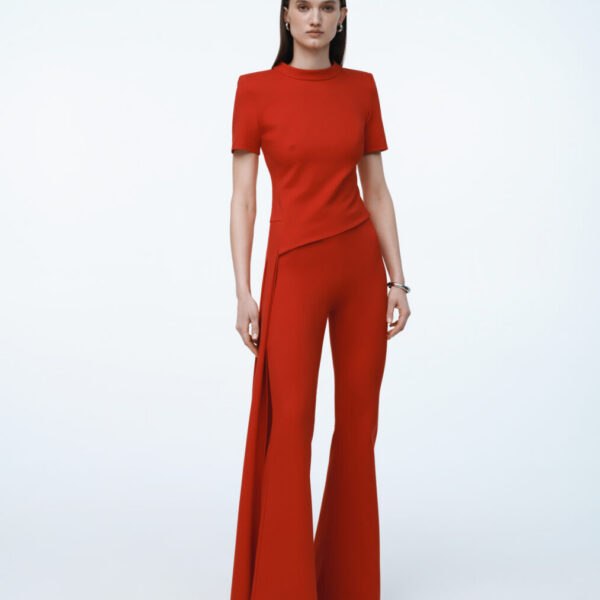Red Suit With A Long Belt