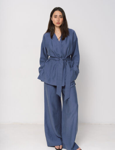 Dark Blue Chameleon Kimono Set