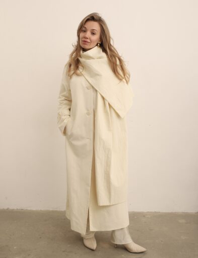 Milk-colored Trench Coat