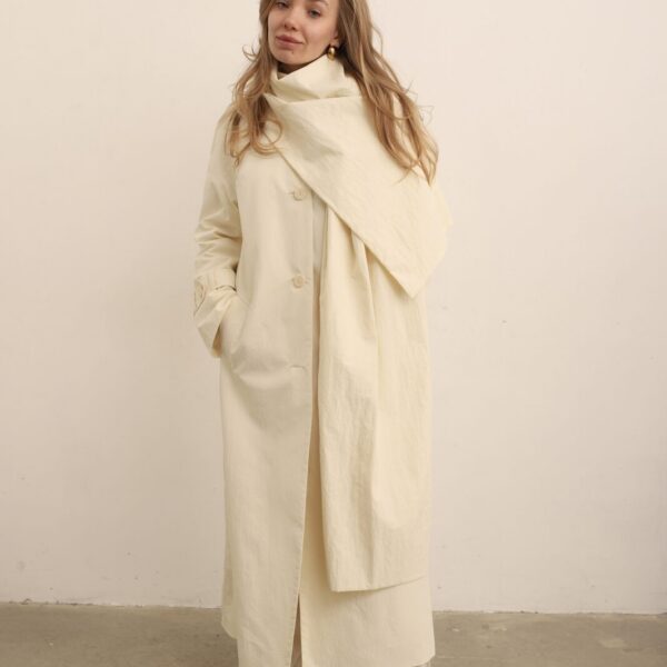 Milk-colored Trench Coat