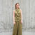 Satin Olive Wide-Leg Pants