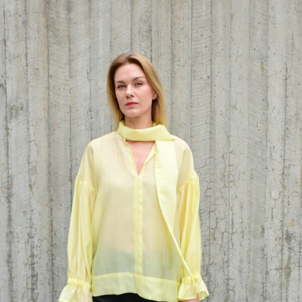 Elegant Yellow Viscose Blouse