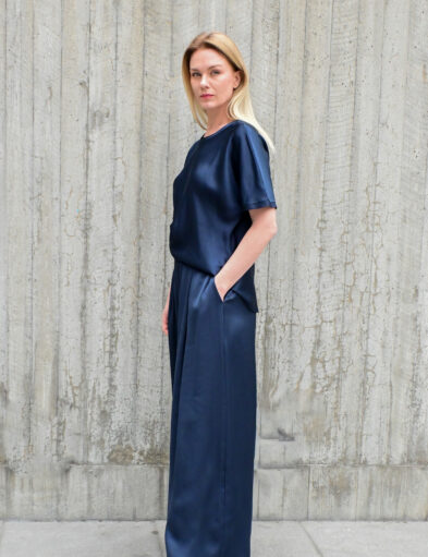 Dark Blue Viscose Pants