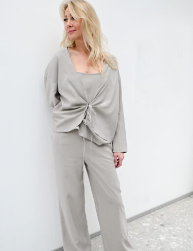 Beige Viscose Trousers