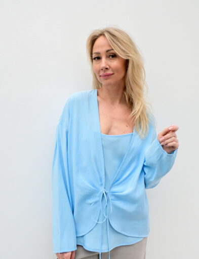 Blue Viscose Cardigan