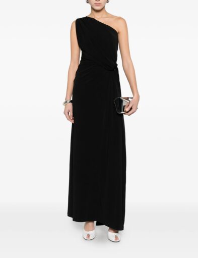 Long One shoulder Black Dress