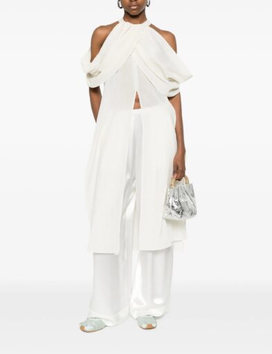 Ivory Draped Top&Trousers Set