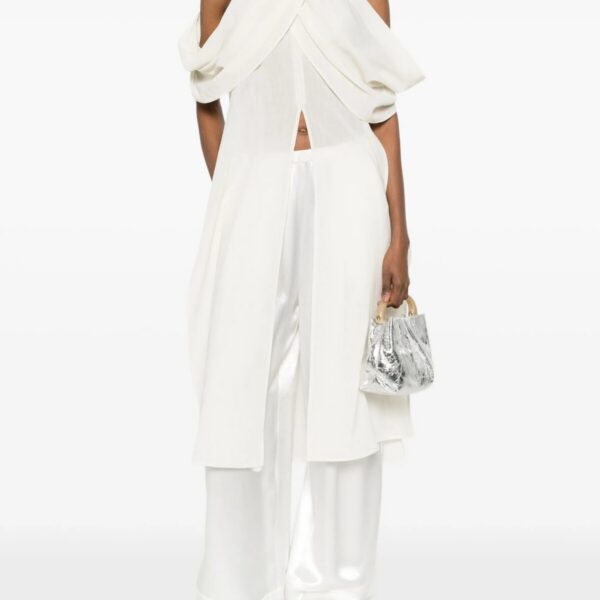 Ivory Draped Top&Trousers Set