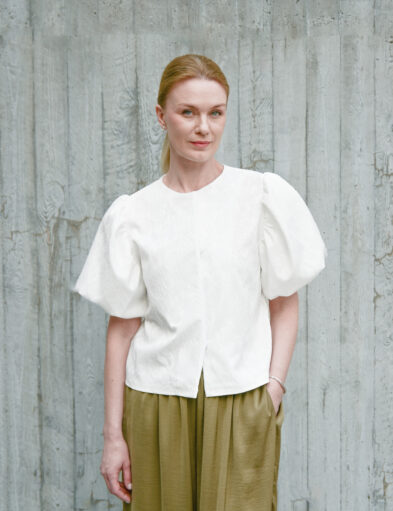 Jacquard White Blouse