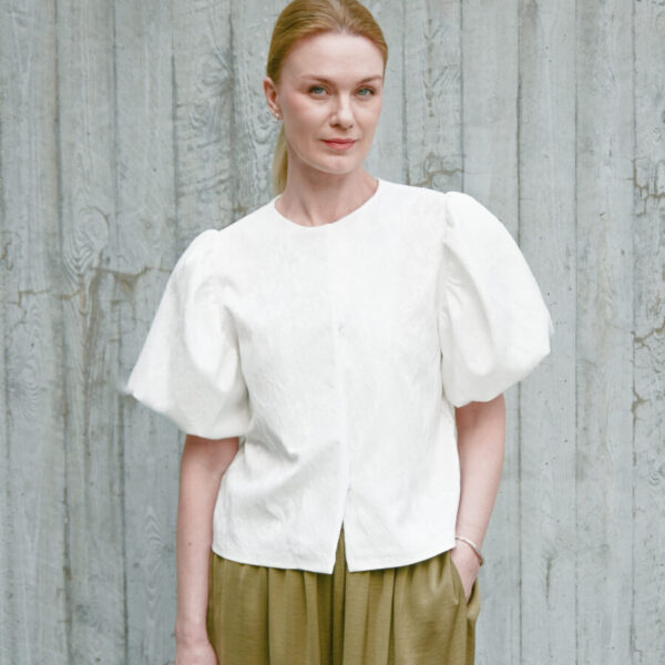 Jacquard White Blouse