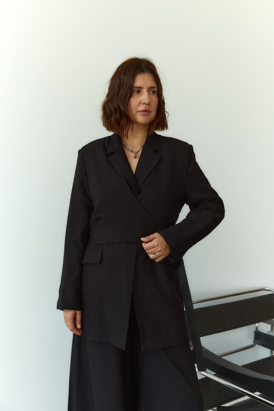 Black Crash-Linen Jacket Yana - Image 2