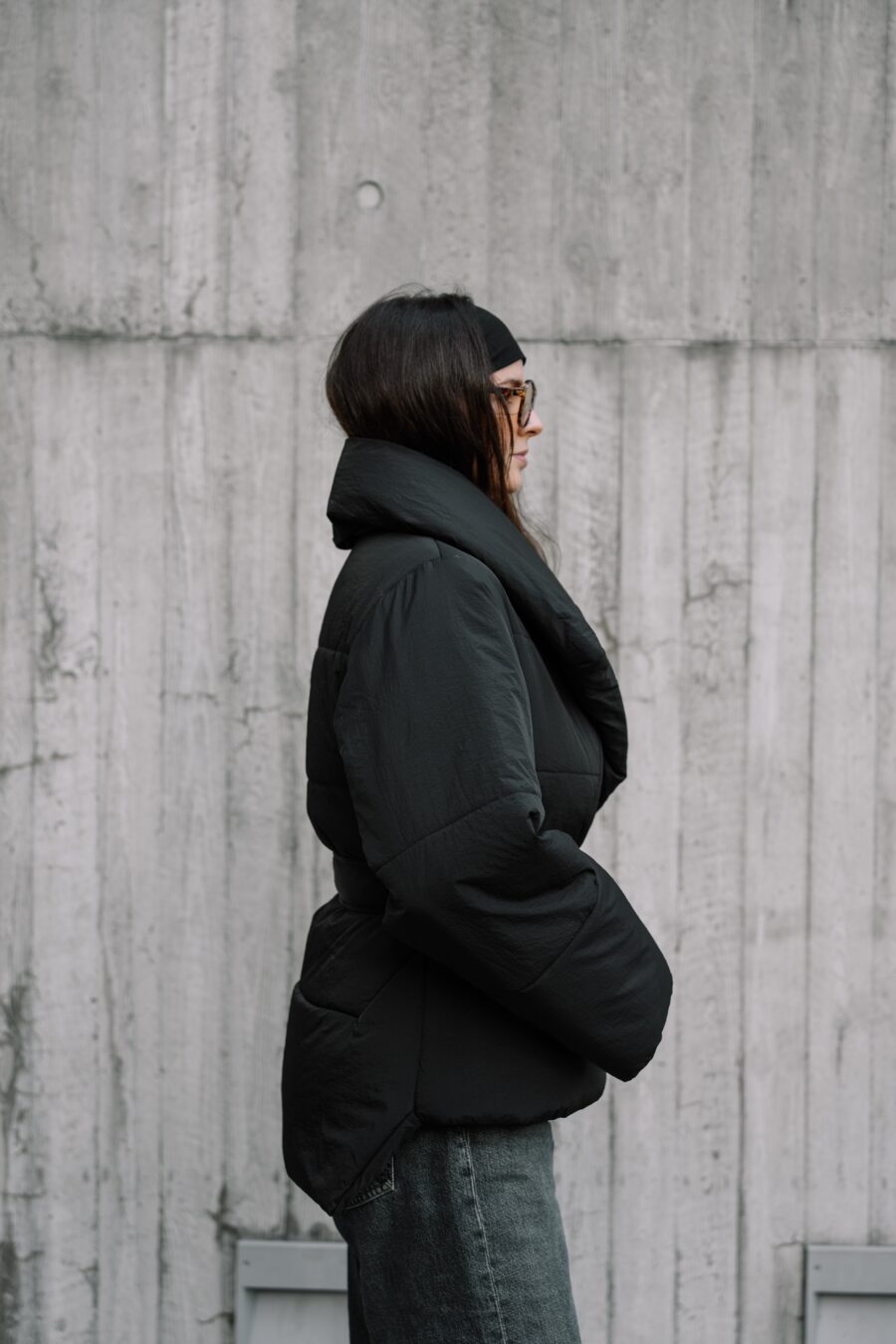 Black Kimono Winter Jacket - Image 5