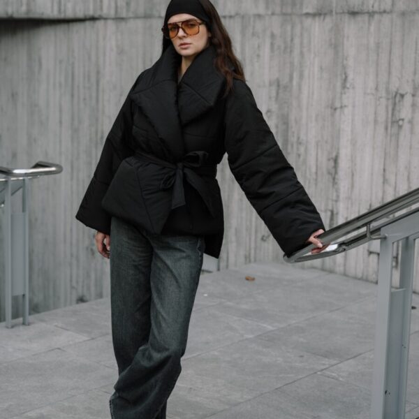 Black Kimono Winter Jacket