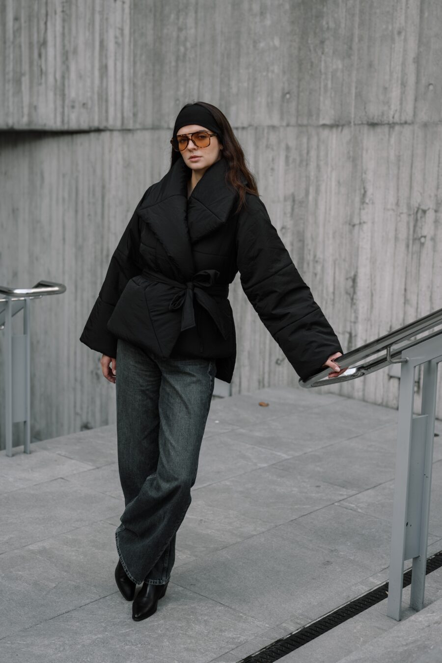 Black Kimono Winter Jacket