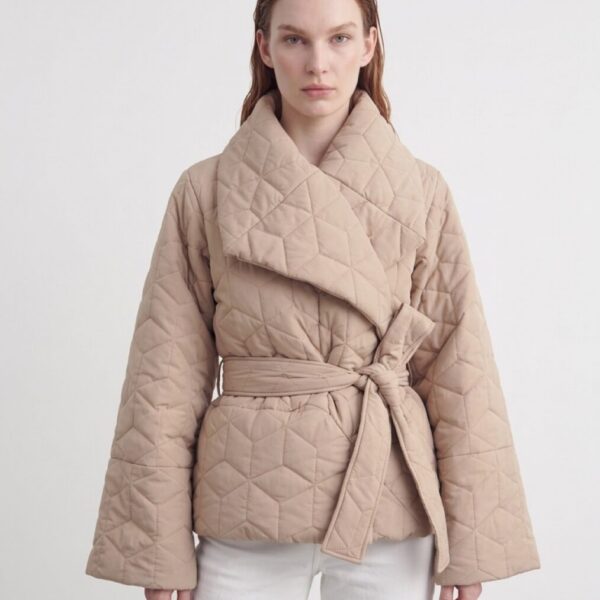 Lightweight Beige Wrap Jacket