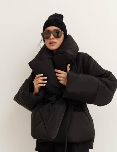 Black Kimono Winter Jacket