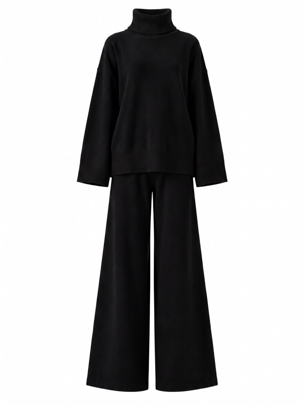 Black Knitted Wool Set